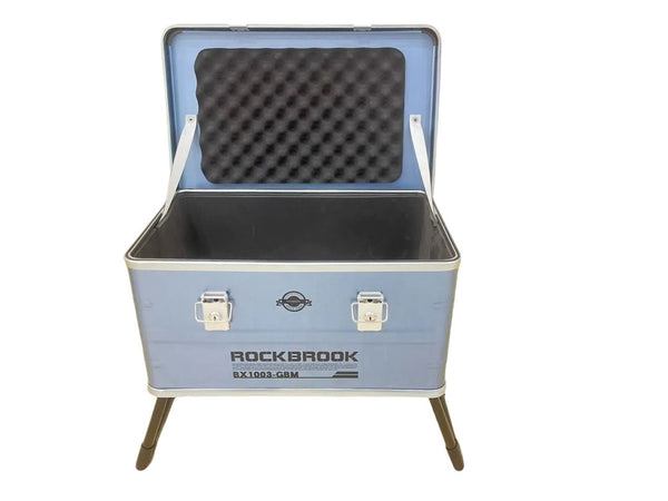 Portable Storage Box 50L Camping Hand Box with Folding Stand Lock