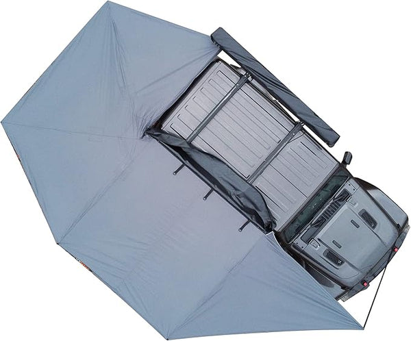 Folding Car Sun Shade Tent Roof Side Awning Tent 270 Degree Large Free Standing Awning Ripstop Canvas for Outdoor