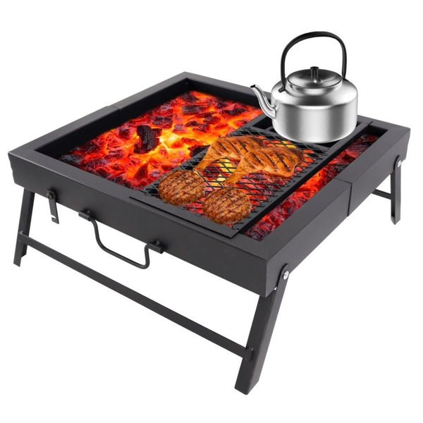 Portable Folding Fire Pit Camping BBQ Gas Stove 3 in 1 Cooking Stove