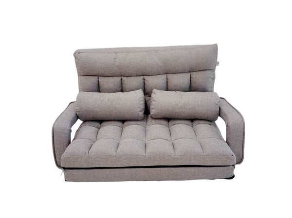 Folding Sofa Floor Chair Comfort Bed with Double Pillows Adjustable Back