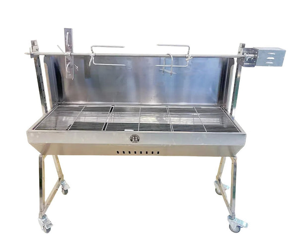 Big Roast Whole Lamb Stove BBQ Grill with Auto Rotating Fork and Wheels