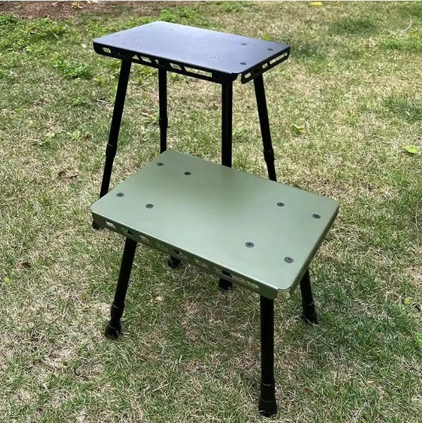 Portable Camping Chair Foldable Stool Small Table Adjustable Height with Carry Bag