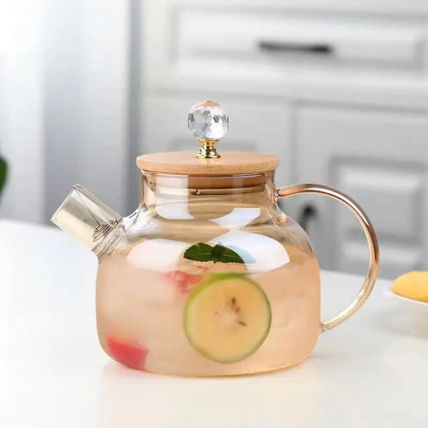 Glass Teapot Water Kettle for Ice/hot Tea Coffee Juice Maker Luxury Design